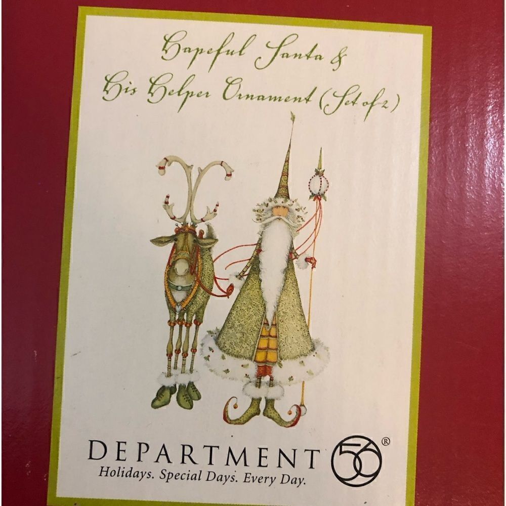 Krinkles Hopeful Santa & His Helper ornaments
